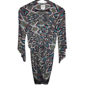 Misa Los Angeles | Teget Twist Front Bell Sleeve Mini Dress Size XS